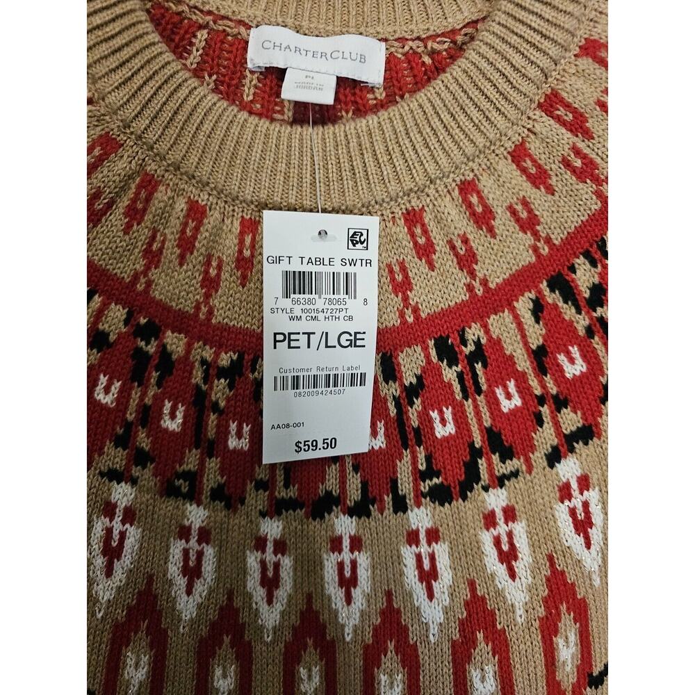 Charter Club Petite Large‎ Holiday Sweater NWT - Picture 2 of 8